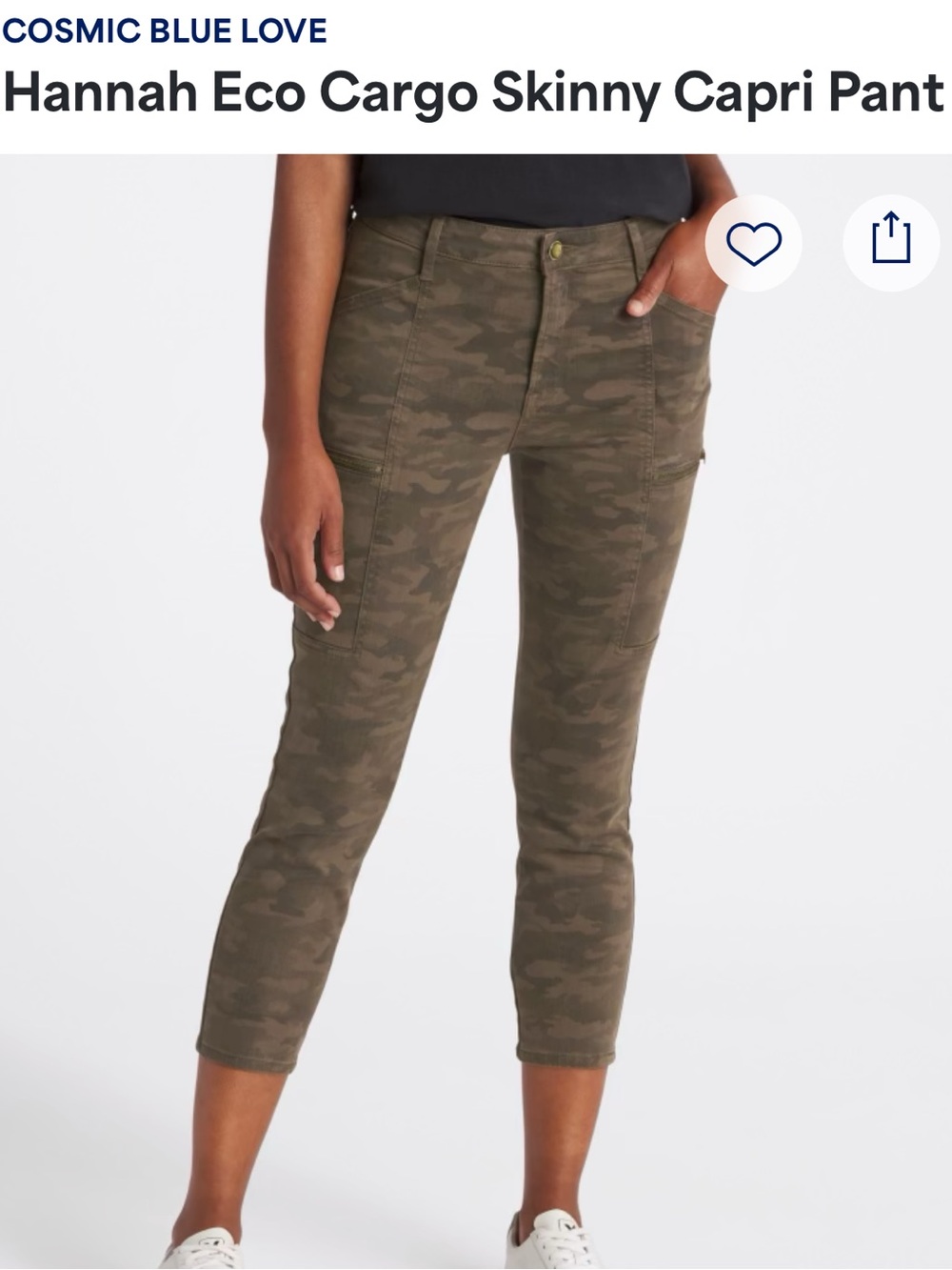 Camouflage womens cropped pants